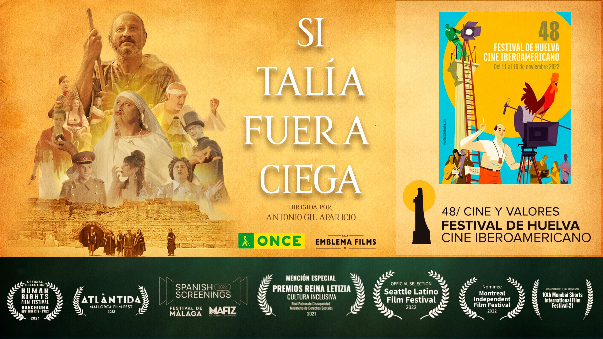 El cine extremeño presente en el festival de Huelva de cine iberoamericano, con la película «Si Talía fuera ciega» de Antonio Gil Aparicio